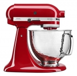 KitchenAid Artisan Mixer with Custom Hammered Bowl, Empire Red