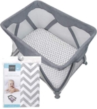 Kushies Pack N Play Playard Sheet, Grey Chevron