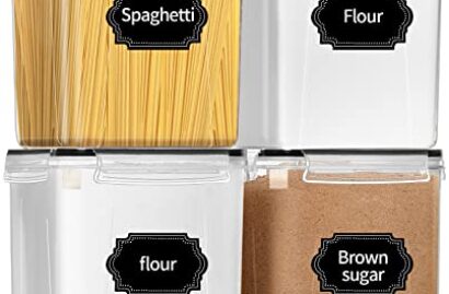 PRAKI Large Tall Airtight Food Storage Containers with Lids, 4 PCS 5.2L