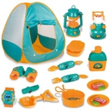 Pop Up Tent with Kids Camping Gear Set, 20 PCS