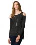 Le Château Women’s Cotton Blend Cold Shoulder Sweater