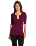 Le Château Women’s Keyhole Faux Wrap Sweater