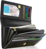 Access Denied RFID Leather Clutch Wallets for Women