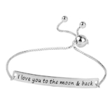 LeCalla Sterling Silver Jewelry Love You To The Moon and Back Sliding Bolo Bracelet