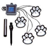 LED Paw Print Garden Lights, 4-Paws, White Light