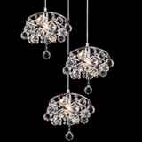 Lightess Chandelier Lighting Modern Flush Mount Light Fixtures 3-Light Hanging Crystal Ceiling Lights