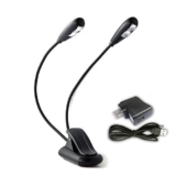Lightess LED Book Light Portable and Rechargeable Music Stand Light Clip on USB Reading Lamp with 4 Levels Brightness
