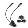 Lightess LED Book Light Portable and Rechargeable Music Stand Light Clip on USB Reading Lamp with 4 Levels Brightness