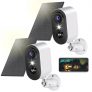 LIWAN Solar Security Cameras Wireless Outdoor (2 Pack)