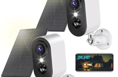 LIWAN Solar Security Cameras Wireless Outdoor (2 Pack)