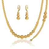 Lovely Ball Set Stamp 18K Gold Plated Party Necklace