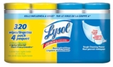 Lysol Disinfecting Surface Wipes, XL Pack (4×80 Count), Citrus/Spring Waterfall, 320 Count