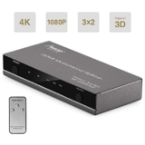 MAD GIGA HDMI Switch, 3×2 HDMI Switch/Splitter with Remote