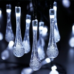MagicLux Tech Waterproof Solar Fairy Water Drop Outdoor String Lights, White