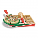 Melissa & Doug Pizza Party Wooden Play Food Set With 54 Toppings