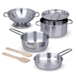 Melissa & Doug Stainless Steel Pots & Pans Play Set