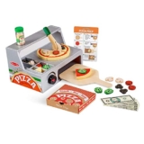 Melissa & Doug Top and Bake Wooden Pizza Counter Play Food Set (34 Pieces)