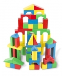 Melissa & Doug Wooden Building Blocks Set – 100 Blocks in 4 Colors and 9 Shapes