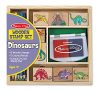 Melissa & Doug Wooden Stamp Set: Dinosaurs – 8 Stamps, 5 Colored Pencils, 2-Color Stamp Pad
