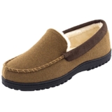 Hometop Men’s Wool Micro Suede Moccasin Slippers