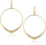 Michael Kors Womens Tone and Pave Drop Hoop Earrings