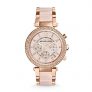 Michael Kors Mid-Size Rose Goldtone/Stainless Steel Parker Three-Hand Glitz Watch