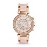 Michael Kors Mid-Size Rose Goldtone/Stainless Steel Parker Three-Hand Glitz Watch