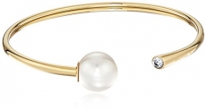 Michael Kors Modern Classic Gold-Tone, Crystal and White Pearl Flex Bracelet