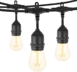Minetom 48Ft LED Outdoor String Lights with 15 Shatterproof Energy Saving Bulbs