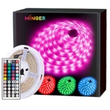 MINGER LED Strip Lights, 16.4ft LED Light Strip with Remote and Control Box