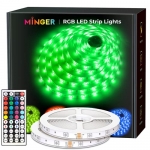 MINGER LED Strip Lights, 32.8ft RGB LED Light Strips with Remote and Control Box