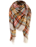 MissShorthair Fashionable Plaid Scarf, Khaki