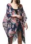 MissShorthair Women’s Light Floral Print Chiffon Kimono