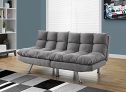 Monarch Specialties I 8988 Split Back Click Clack Light Grey Micro Suede Futon