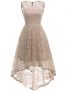 MUADRESS Women’s Vintage Floral Lace Sleeveless Hi-Lo Cocktail Formal Swing Dress