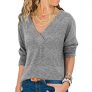 Naivikid Women’s Knit Tunic Long Sleeve V-Neck Loose Casual Pullover Tee