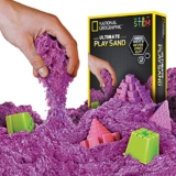 National Geographic Play Sand – 2 LBS of Sand with Castle Molds and Tray (Purple)