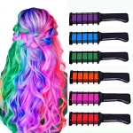 Hair Chalk Comb Temporary Bright Hair Color, 6 Colors