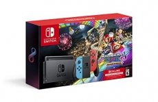 Nintendo Switch with Neon Blue & Neon Red Joy-Con + Mario Kart 8 Deluxe (Full Game Download) + 3 Month Switch Online Membership
