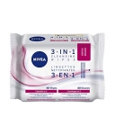 NIVEA 3-in-1 Gentle Cleansing Wipes for Dry Skin, 40 wipes