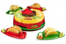 Nostalgia Taco Tuesday Heated Lazy Susan Topping Bar with Taco Holders