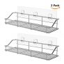 ODesign Adhesive Shelf Organizer Rack, Stainless Steel – 2 Pack