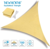 Ohuhu Sun Shade Sail 16′ X 16’X 16′ with Installation Kit