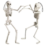 OKPOW 40cm Halloween Posable Skeletons, 2 pack