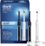 Oral-B Pro 1000 Electric Toothbrushes with Brush Heads, Black and White, Twin Pack