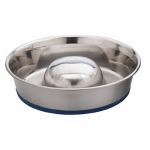 Our Pets Premium DuraPet Slow Feed Dog Bowl Large, Silver
