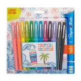 Paper Mate Flair Porous-Point Felt Tip Pen, Medium Tip, 12-Pack, Limited Edition Tropical Vacation Colors