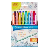 Paper Mate Flair Porous-Point Felt Tip Pen, Medium Tip, Limited Edition Tropical Vacation Colors, 16-Count