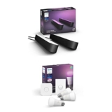Philips Hue Colour and White Ambiance Starter Kit Smart Light Bulb and Play Double Kit – Black Finish