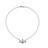 VAVOLO Crystal Rhinestone Planet Pearl Necklace